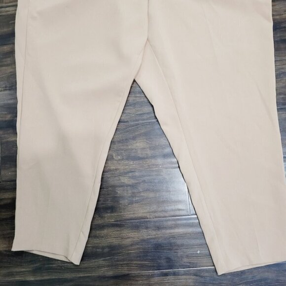 Torrid belted straight leg trouser pant woven beige - Picture 4 of 10